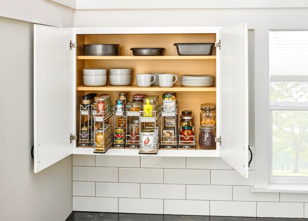 Rev-A-Shelf - 5" Two-Shelf Wire Wall Upright Pullout