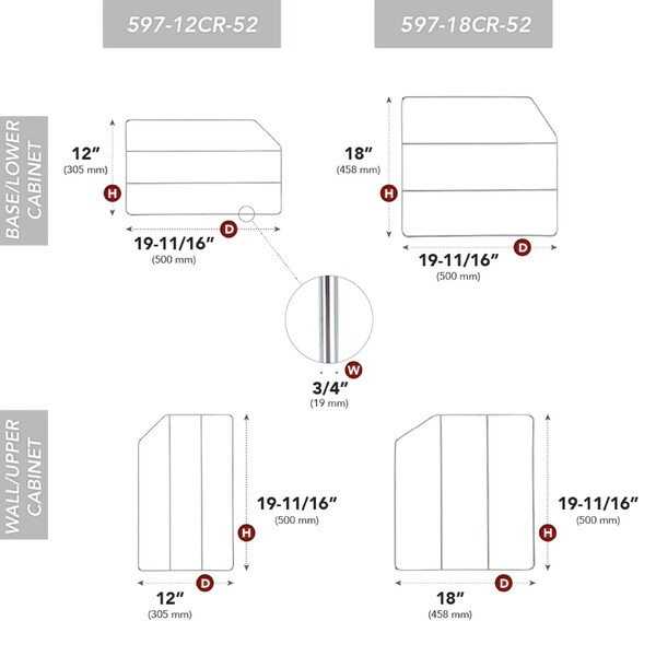 Rev-A-Shelf - 597 - Chrome Tray Divider 18 inch High with Clips