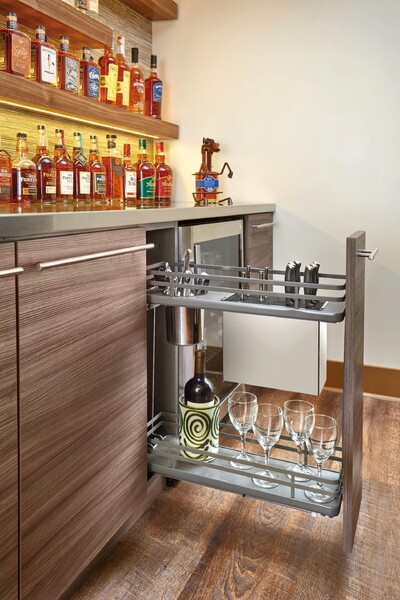 Rev-A-Shelf - 6-1/2" Base Cabinet Pullout Knife/Utensil Contemporary Organizer with Blumotion Soft-Close