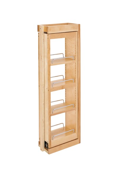 Rev-A-Shelf - 6" x 36" Soft-Close Filler Pullout Organizer with Wood Adjustable Shelves Wall Accessories