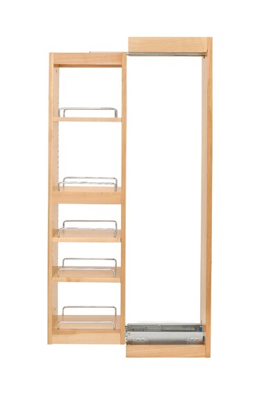 Rev-A-Shelf - 6" x 42" Soft-Close Filler Pullout Organizer with Wood Adjustable Shelves Wall Accessories