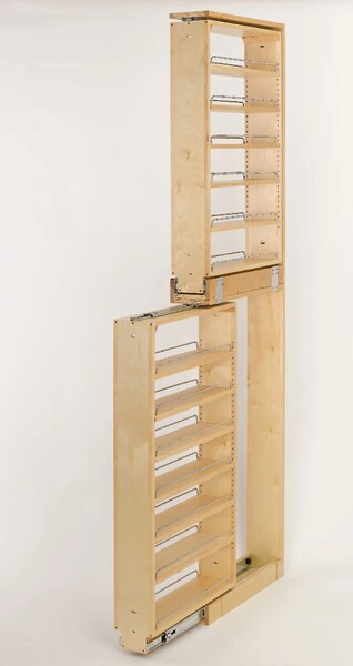 Rev-A-Shelf - 6" x 45" Filler Pullout Organizer with Wood Adjustable Shelves