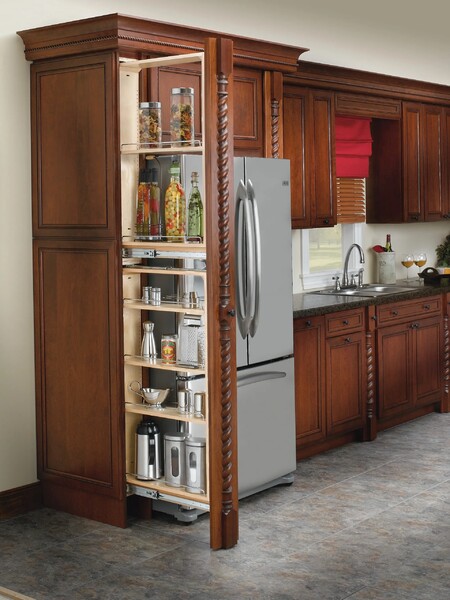 Rev-A-Shelf - 6" x 45" Filler Pullout Organizer with Wood Adjustable Shelves