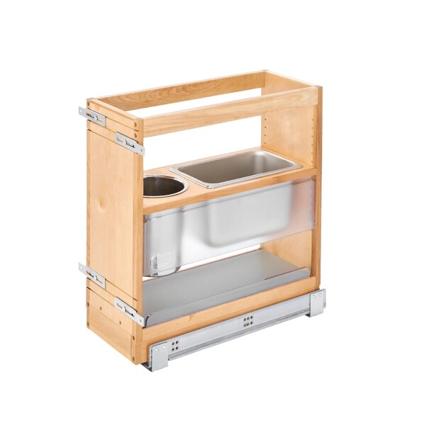 Rev-A-Shelf - 8-1/2" x 20-1/4" Maple Cabinet Pullout Soft-Close Grooming Organizer