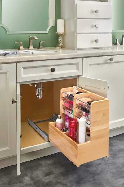 Rev-A-Shelf - 8-3/4" Maple Pullout L-Shape Reversible Organizer