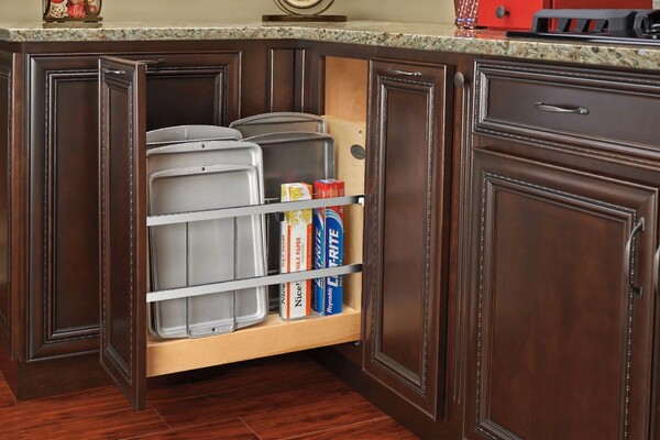 Rev-A-Shelf - 8" Base Cabinet Pullout Tray Divider/Foil Holder with Blumotion Soft-Close