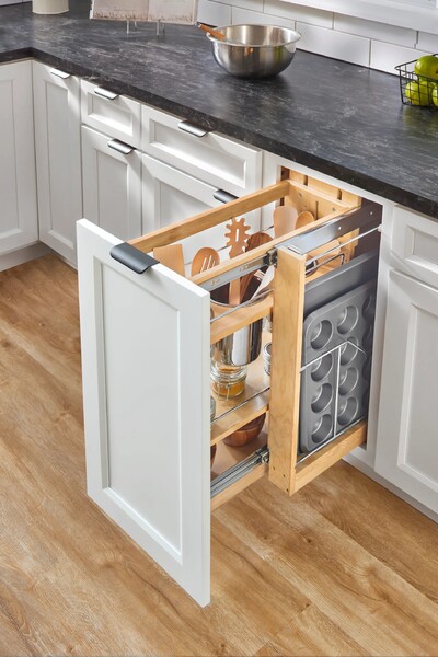 Rev-A-Shelf - 8" Base Cabinet Pullout Utensil Base Organizer Blumotion Soft-Close