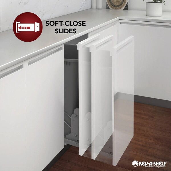 Rev-A-Shelf - 8" Gray Base Cabinet Pullout Knife/Untensil Organizer with Blumotion Soft-Close