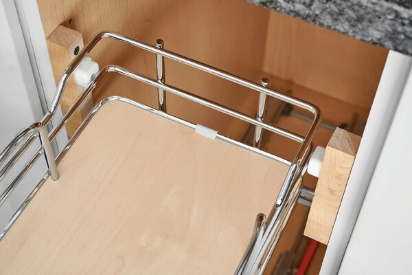 Rev-A-Shelf - 8" Maple Base Cabinet Pullout 2 Tier Organizer w/ Soft-Close