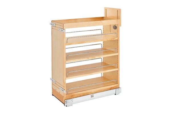 Rev-A-Shelf - 8" Maple Base Cabinet Pullout Organizer with Blumotion Soft-Close
