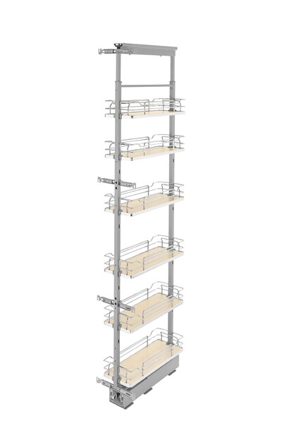 Rev-A-Shelf - 8" x 73-5/8" Maple/Chrome Pullout Solid Bottom