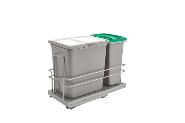 Rev-A-Shelf - 9" Double Waste Pullout Waste Containers