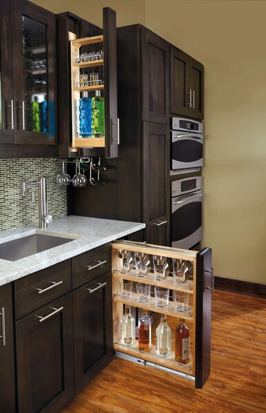 Rev-A-Shelf - 9" Filler Pullout Organizer with Wood Adjustable Shelves
