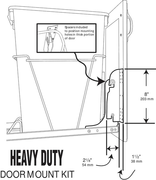 Rev-A-Shelf - Accessories Silver Door Mount Kit for Wire Waste Containers