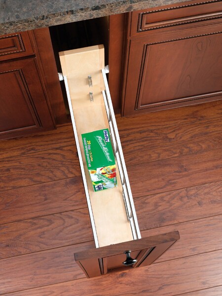 Rev A Shelf - Base Cabinet Pullout w/ Tray Divider/Foil Wrap Holder Soft Close Ball Bearing
