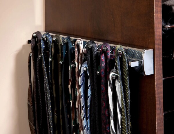 Rev-A-Shelf - Deluxe Pop-Out Tie Rack - Satin Nickel