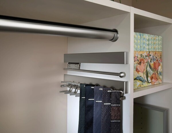Rev-A-Shelf - Deluxe Slide Tie Rack - Satin Nickel