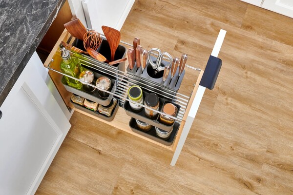 Rev-A-Shelf - Wood Base Cabinet Modular Pullout Organizer w/ Soft Close