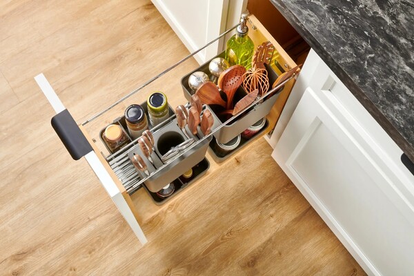 Rev-A-Shelf - Wood Base Cabinet Modular Pullout Organizer w/ Soft Close