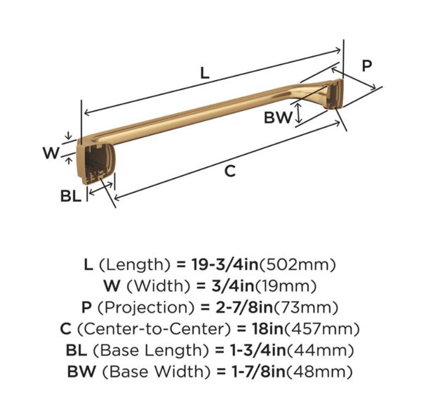 Revitalize 18 Inch Towel Bar Champagne Bronze