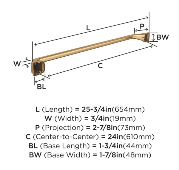 Revitalize 24 Inch Towel Bar Champagne Bronze