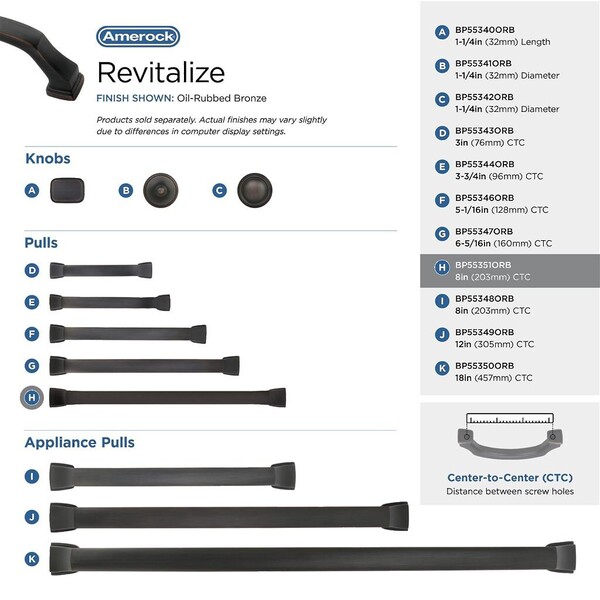 Revitalize - 8 Inch Pull - Oil-Rubbed Bronze 