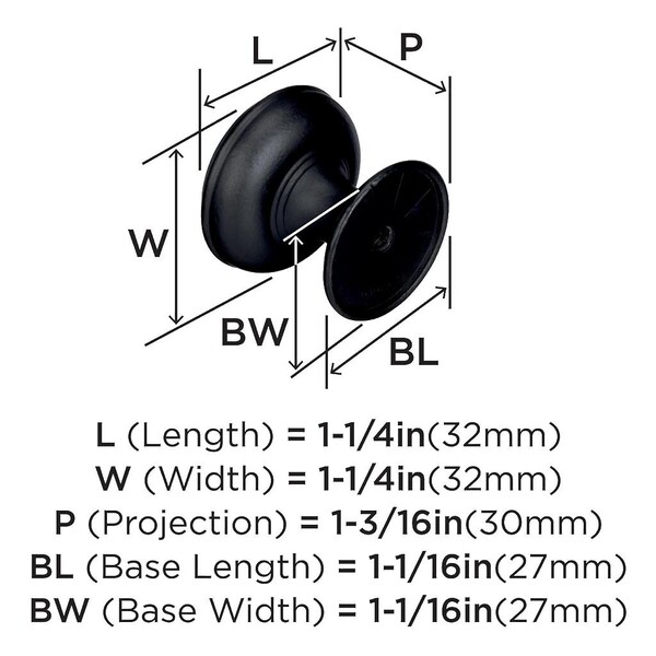 Revitalize - Knob 1-1/4" Black Bronze