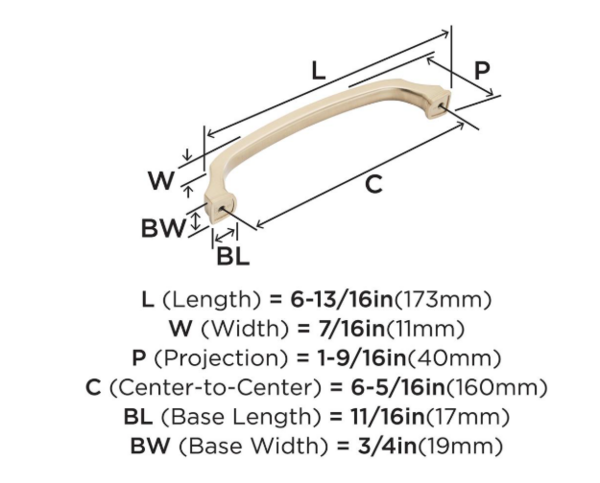 Revitalize Pull 160mm CC Champagne Bronze