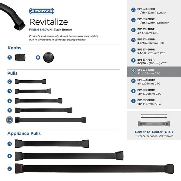 Revitalize - Pull 203mm CC Black Bronze