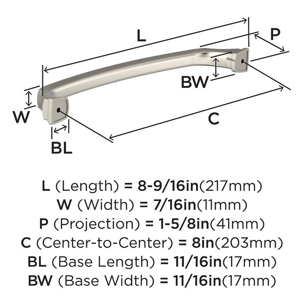 Revitalize - Pull 203mm CC Satin Nickel 