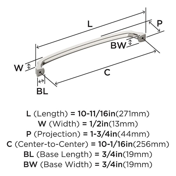 Revitalize Pull 256mm CC Satin Nickel