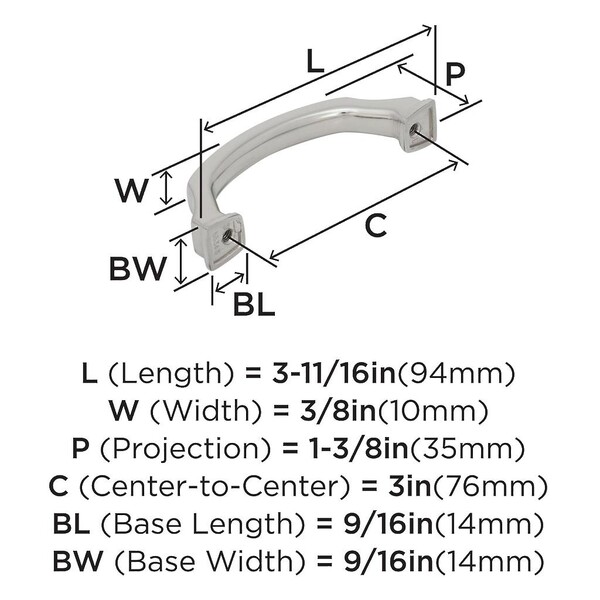 Revitalize - Pull 76mm CC Polished Nickel