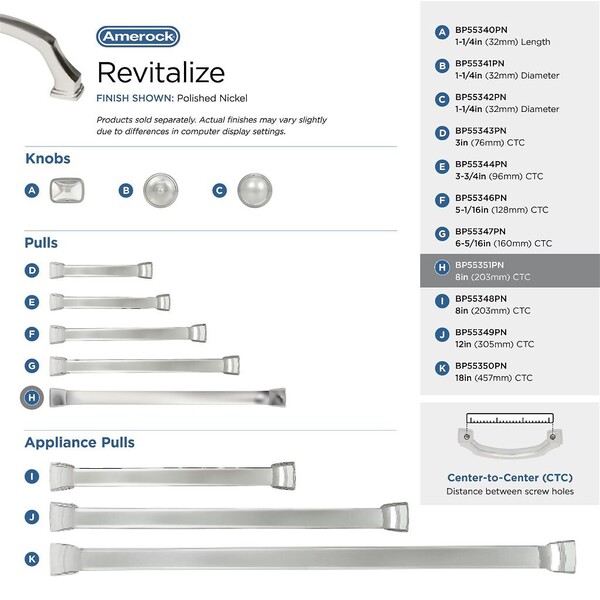 Revitalize Pull 8 inch - Polished Nickel