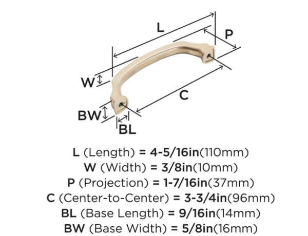 Revitalize Pull 96mm CC Champagne Bronze