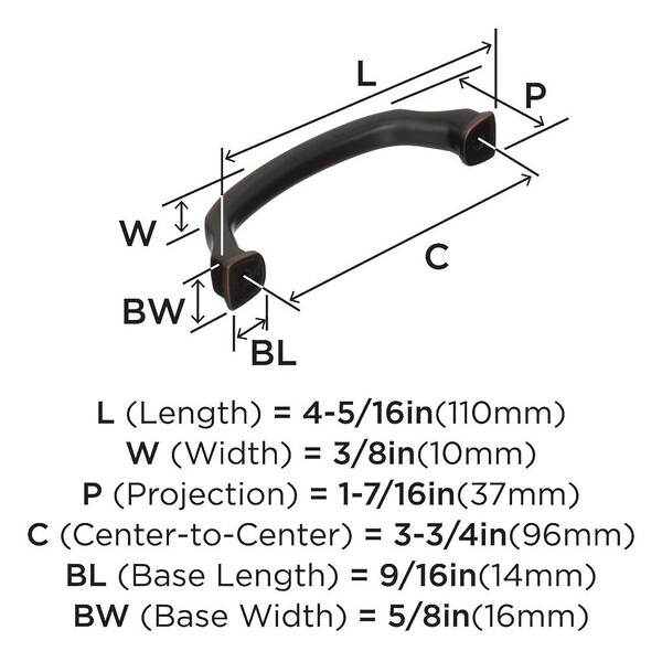 Revitalize - Pull 96mm CC Oil-Rubbed Bronze 