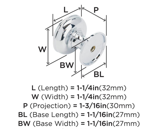 Revitalize Round Knob Polished Chrome