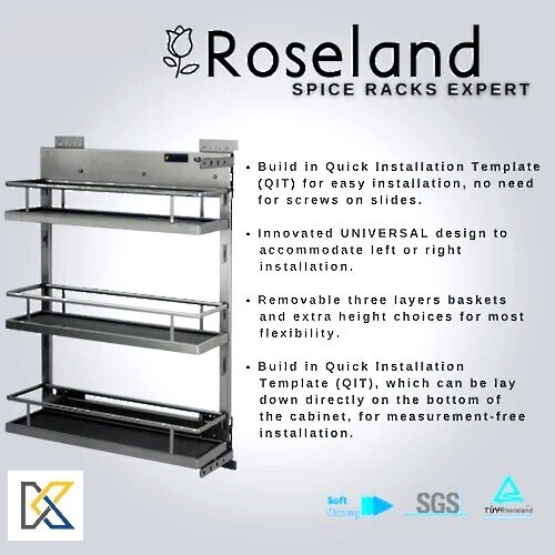 Roseland Premium Spice Racks 4-1/2 inch