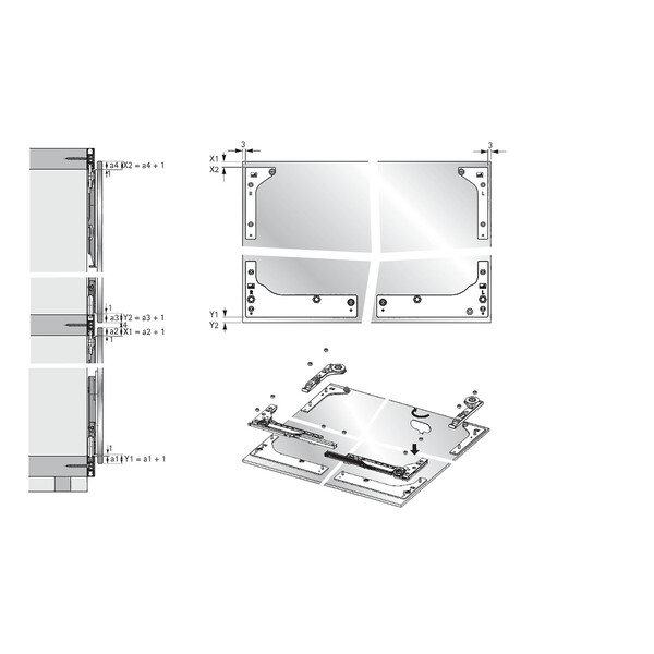 SlideLine M Fittings for 30 Kg doors WITH Silent System -  Min width in: 450