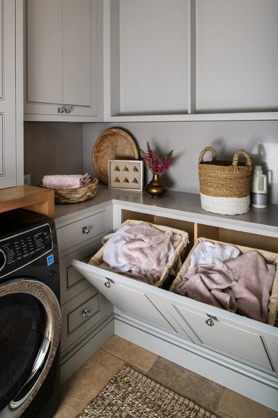 Small Chrome Closet Tilt Out Hamper Basket