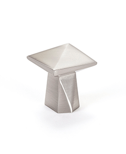 Swagger - Knob 1-3/16" x 1-3/16" SQ Knob Brushed Nickel
