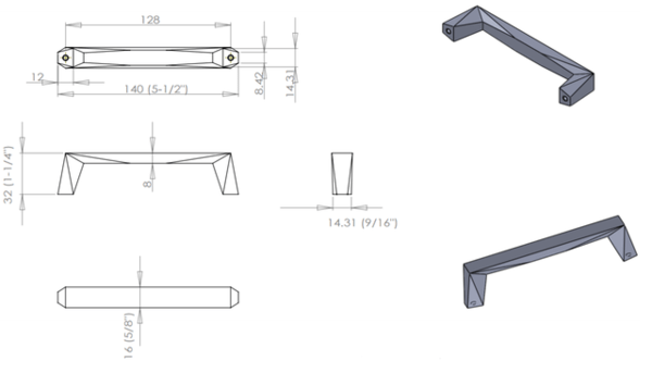 Swagger Pull 128mm CC Polished Chrome