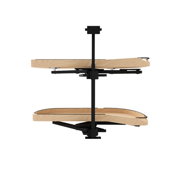 Two-Tier Craftsman Collection Maple Girasolo w/ Soft-Close and Black Accents for Right Opening/Blind Left Corner Cabinet - 18" Opening