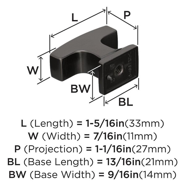 Westerly 1-5/16" Length Knob Graphite