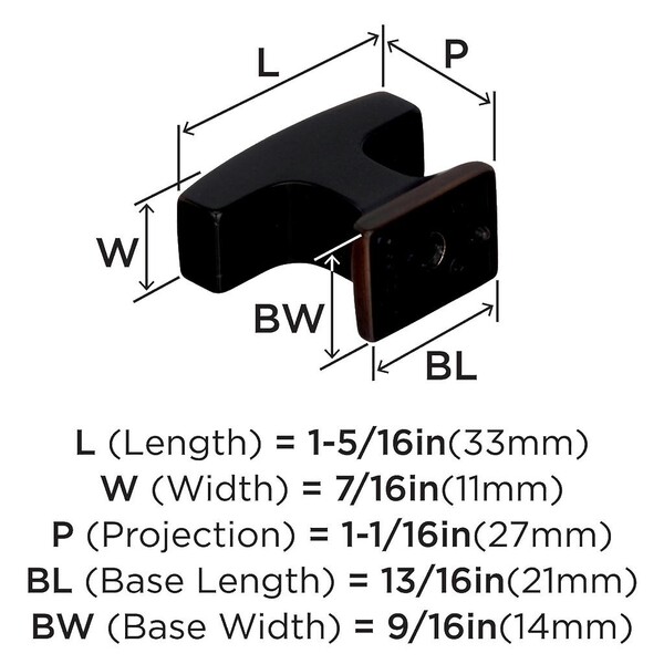 Westerly 1-5/16" Length Knob Oil-Rubbed Bronze