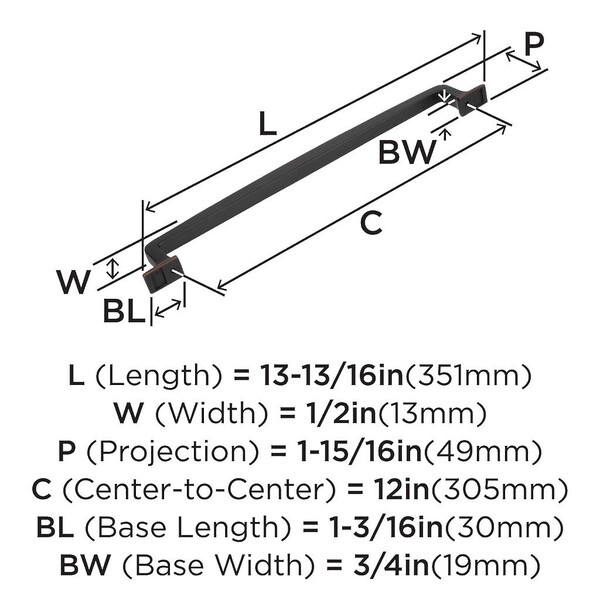 Westerly 12" CC Appliance Pull Oil-Rubbed Bronze