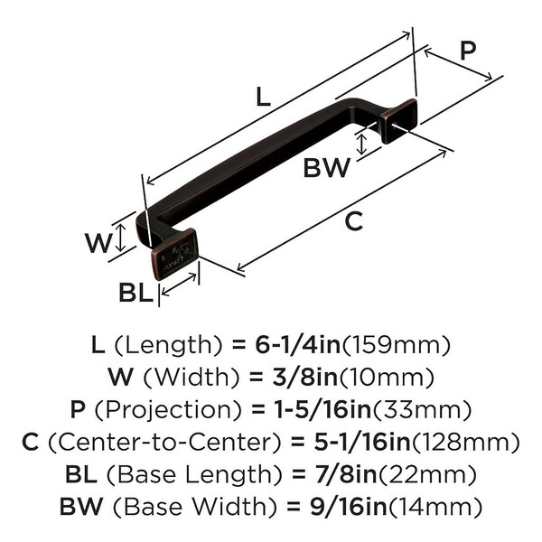 Westerly 128mm CC Pull Oil-Rubbed Bronze