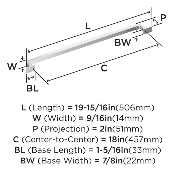 Westerly 18 Inch Appliance Pull - Polished Chrome