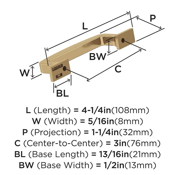Westerly 3 inch Pull - Champagne Bronze