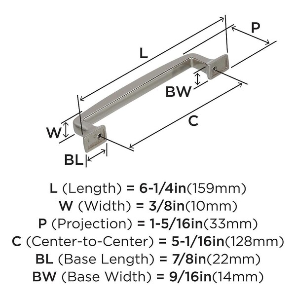 Westerly - Pull 128mm CC Polished Nickel 