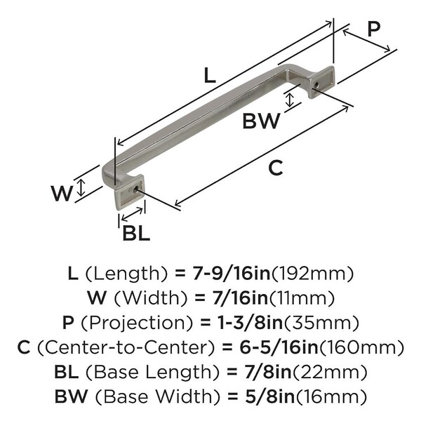 Westerly - Pull 160mm CC Polished Nickel